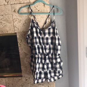 Obey gingham print romper size L